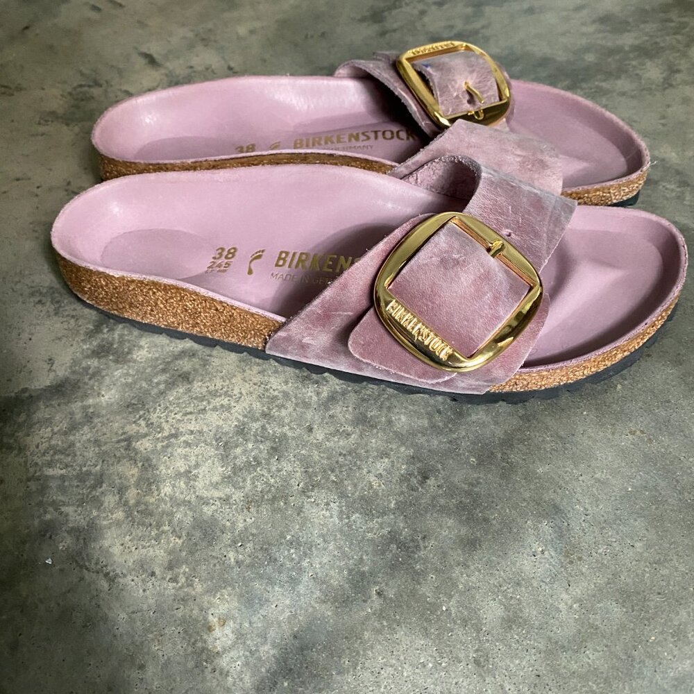 Birkenstock Madrid Big Buckle Lavender Gold – Size 38 (7–7.5)